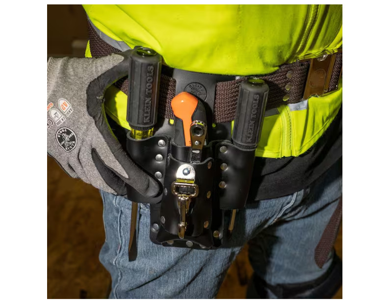 KLEIN TOOLS (SMALL) Electrician Leather Multi Tool Belt 4 Pocket Pouch (NEW)