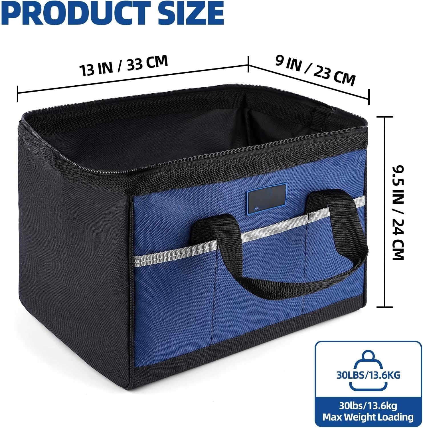Tool Kit 13-inch, Wide-Mouth Tool Storage Bag, Heavy-Duty Waterproof Design