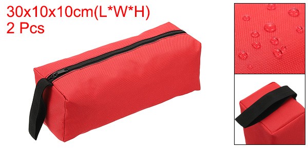 2pcs Zipper Utility Tool Bag 11.8x4x4 Inch Multi-purpose Tote Bag Red