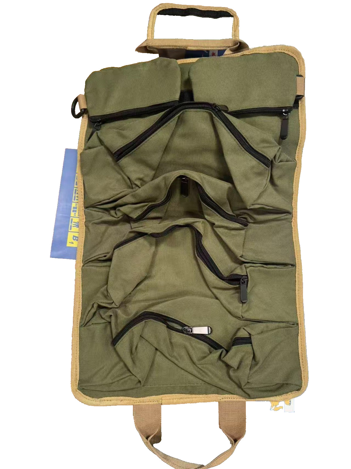 Tool Bag Roll Up, Heavy Duty Rolled Empty Tool Storage Organization,Green/khaki