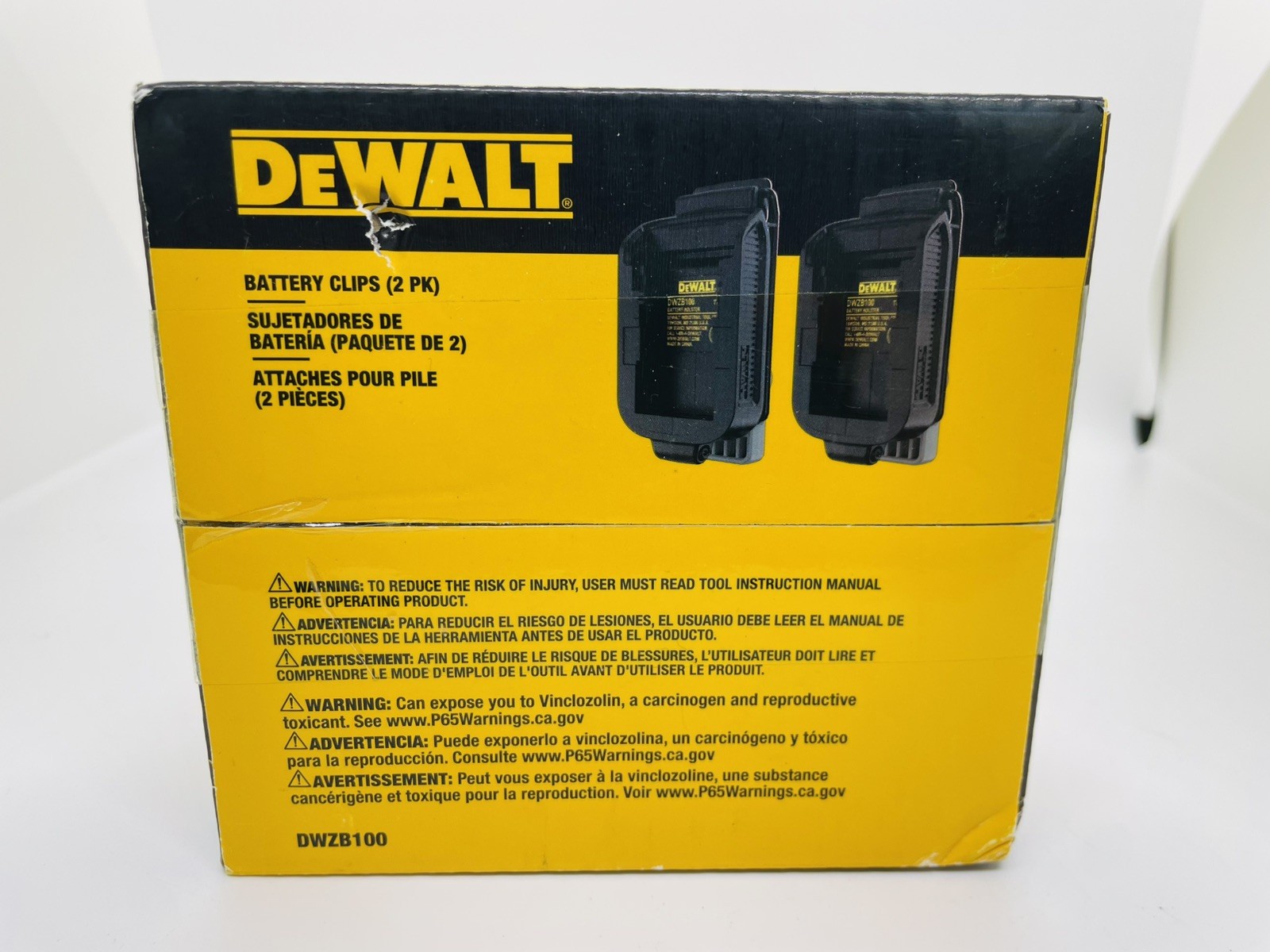 2 Pack DEWALT Battery Holder: Battery Clips, For 60 V Battery Volt DWZB100