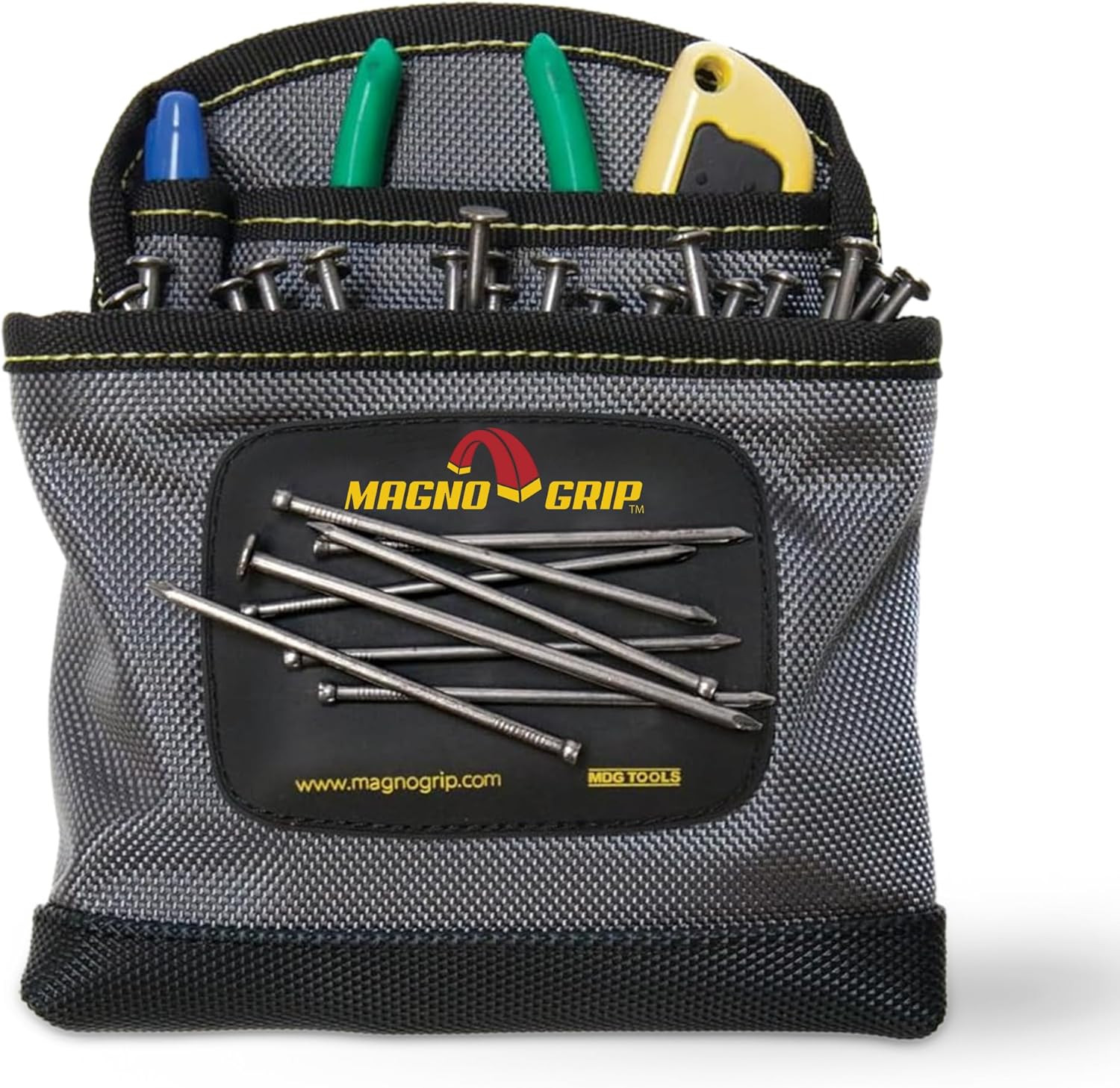 3-Pocket Nail Pouch with Integrated Magnetic Storage – Durable 1680D Ballistic P