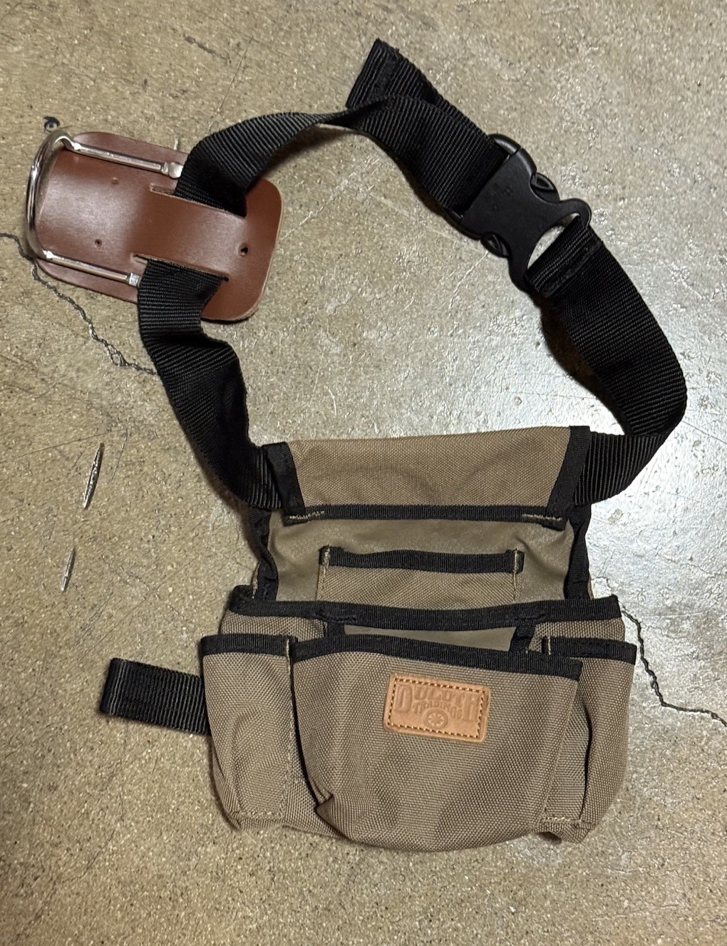 Duluth Trading Co Tool Pouch Utility Belt Holster Khaki Canvas Nylon Organizer