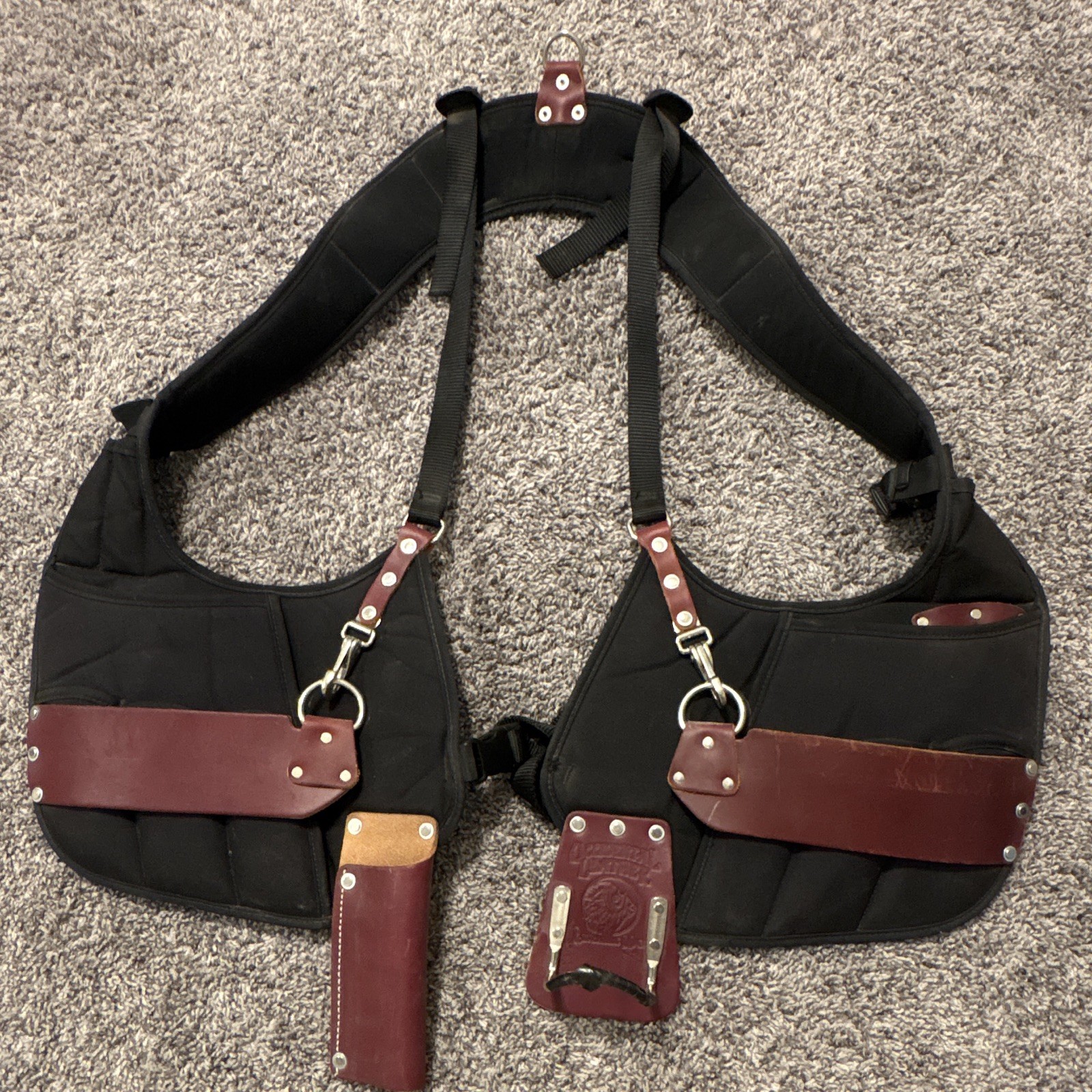 Occidental Leather Padded Adjustable Tool Belt Suspenders Rig Brown