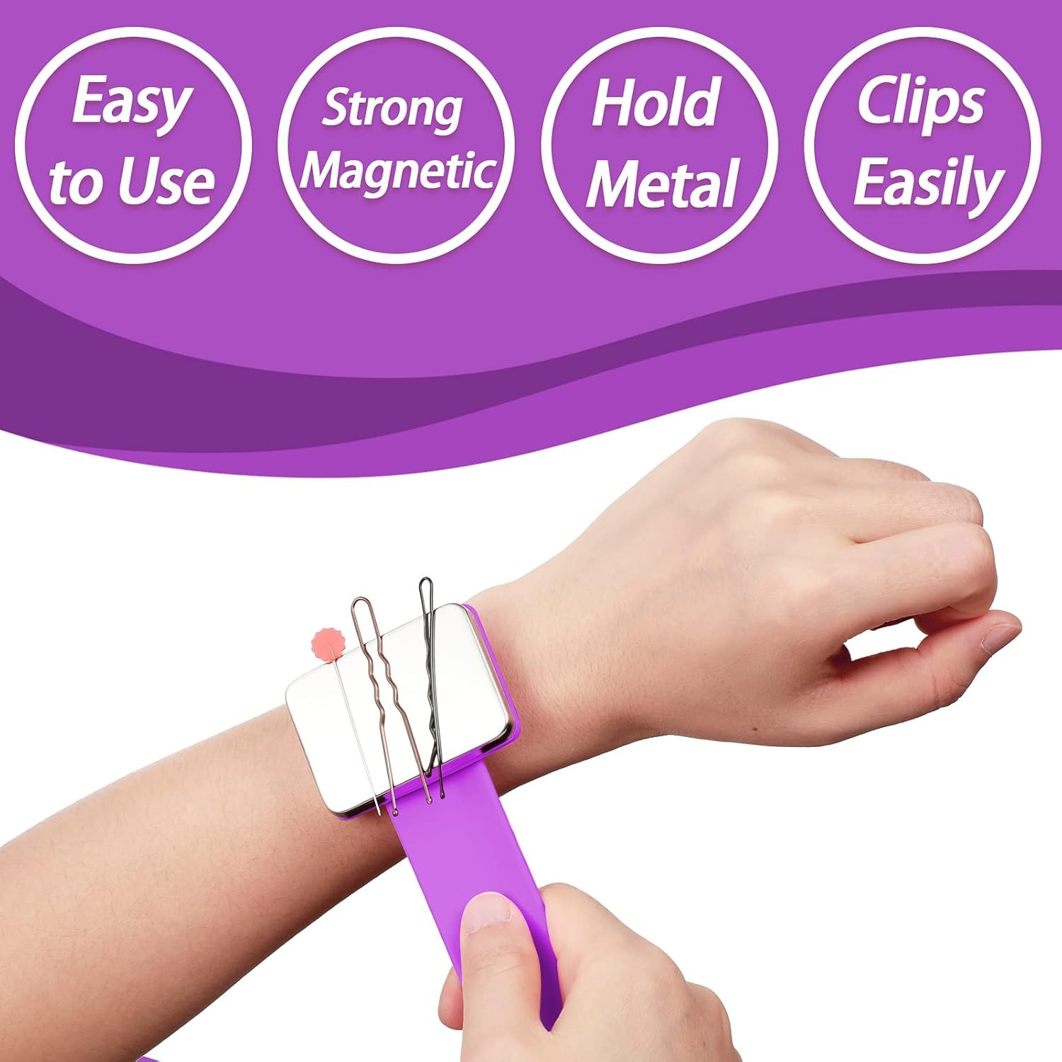 Magnetic Silicone Wrist Strap Hair Braiding Tools Magnetic Wristband Sewing Pinc