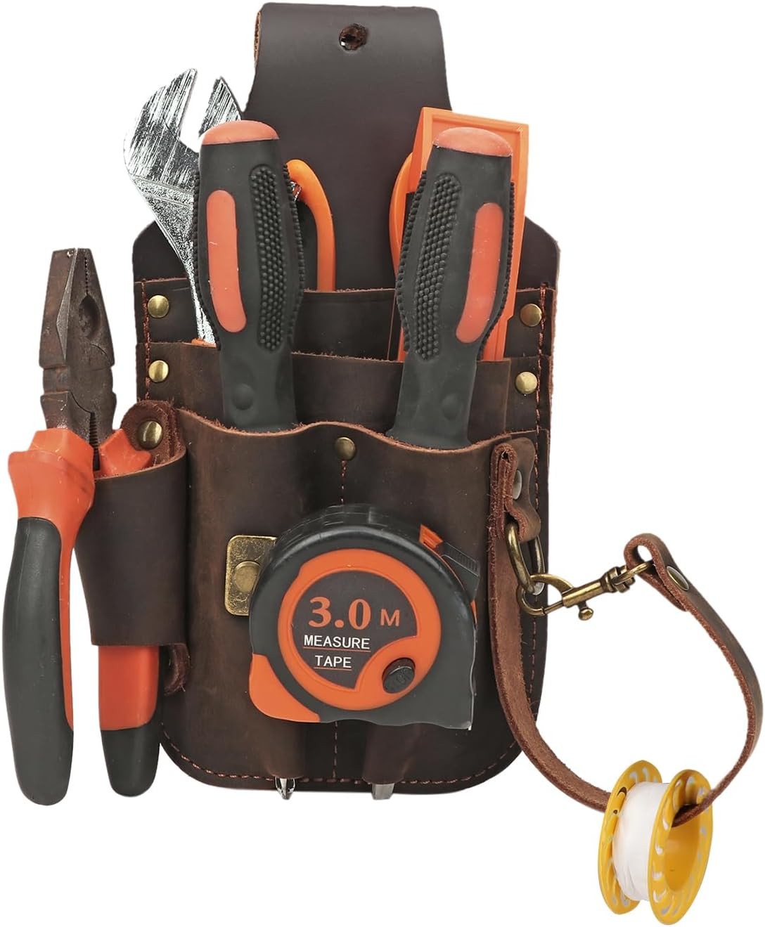 Leather Electrician Holster Tape Thong Multipurpose Tool Pouch