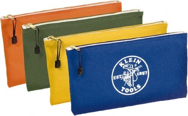 Klein Tools 5140 Pack of 4 Canvas Zippered Utility Bags: 12.5 inch x 7 inch