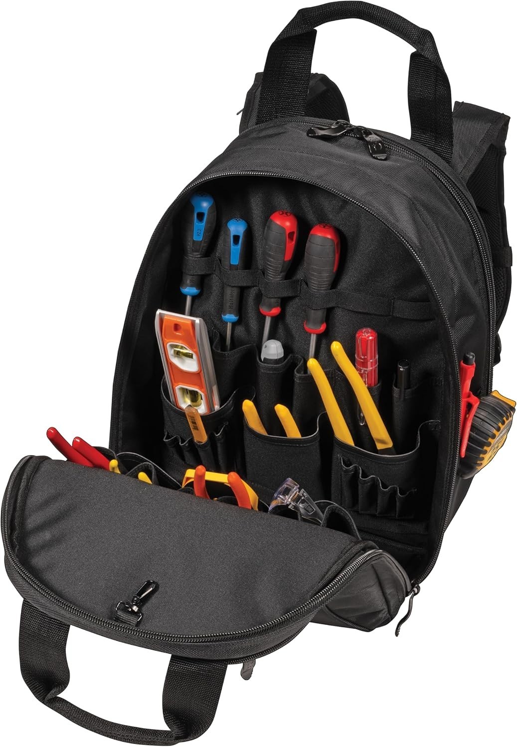 Versatile Heavy-Duty Tool Backpack – 36 Pockets & Sunglasses Protector Included