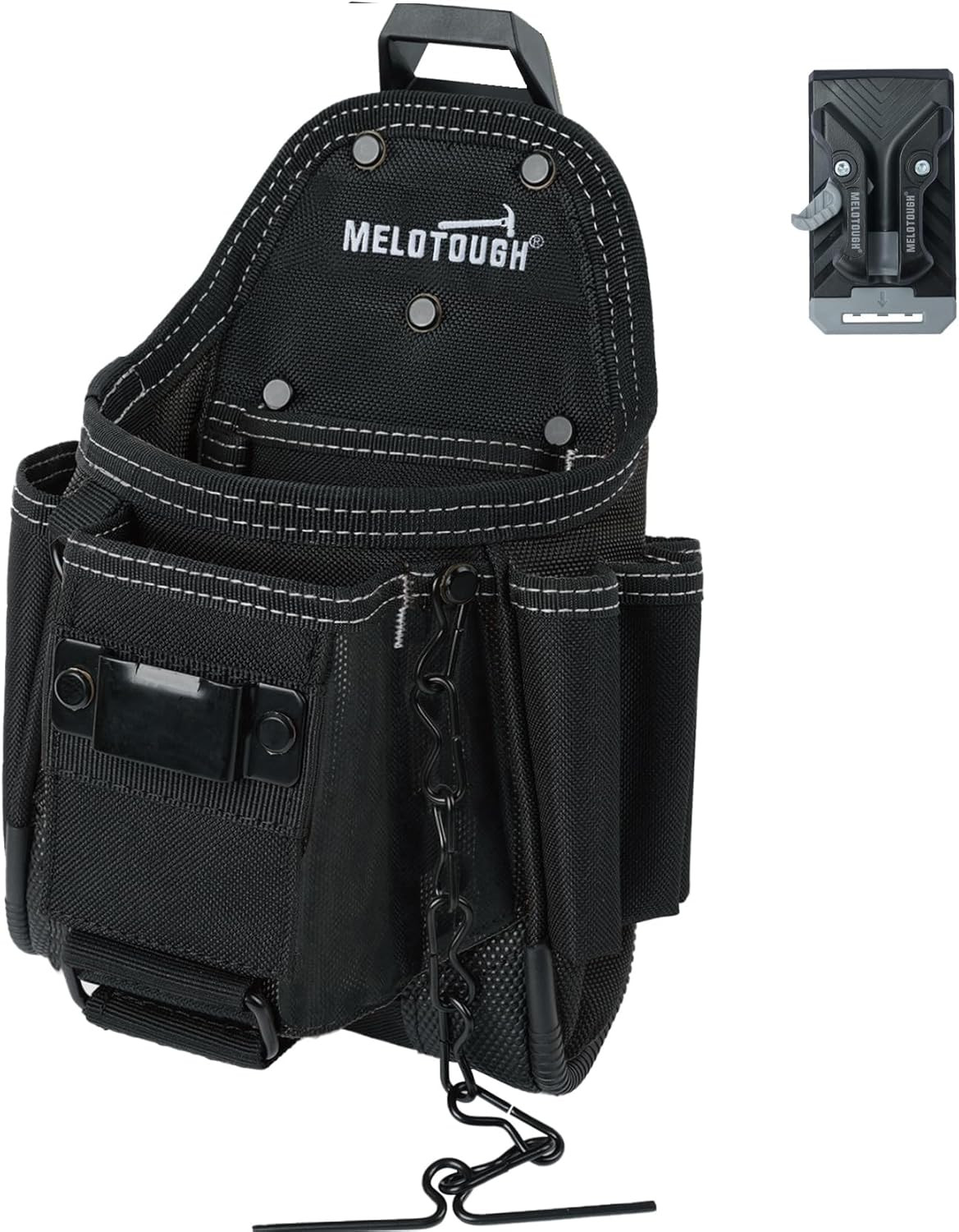 Professional Small Electrician Tool Pouch for Tool Belt Pockets with Belt Clip A