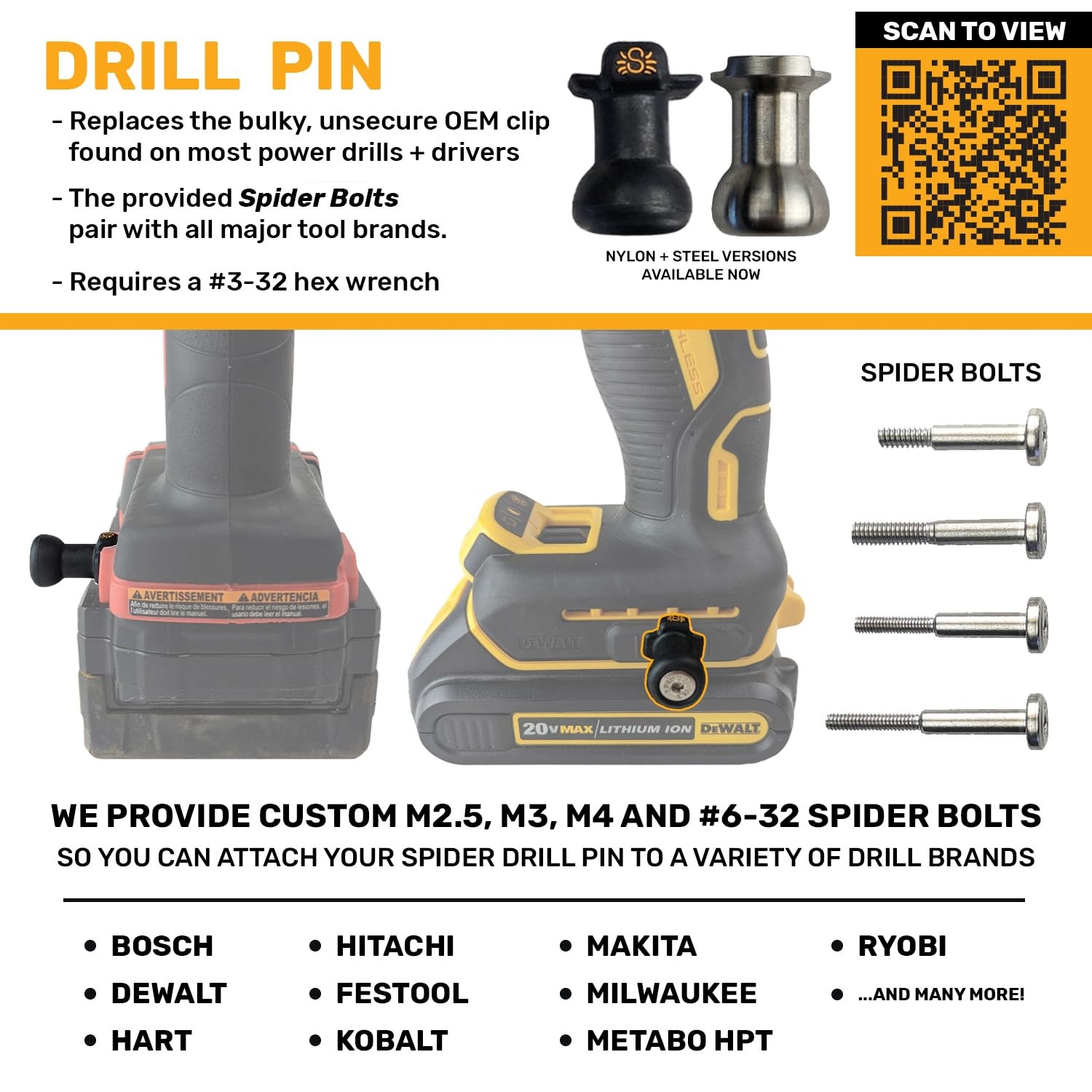Tool Holster – Pro Tool Holster + Two Driver Pins – Upgraded, Self Locking Mu…