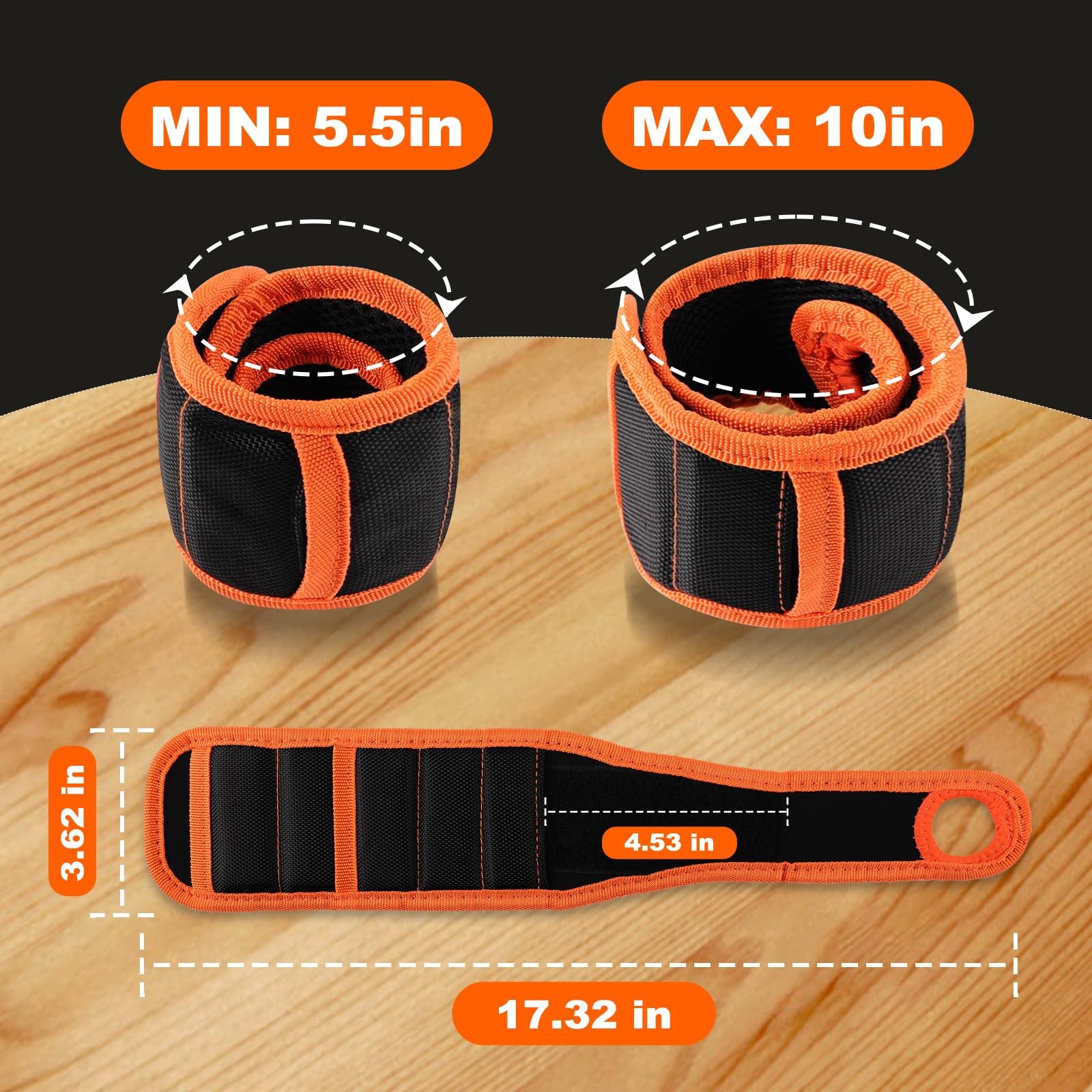 Magnetic Wristband for Tools, Tool Belt Wrist Band with 15 Powerful Magnets, …