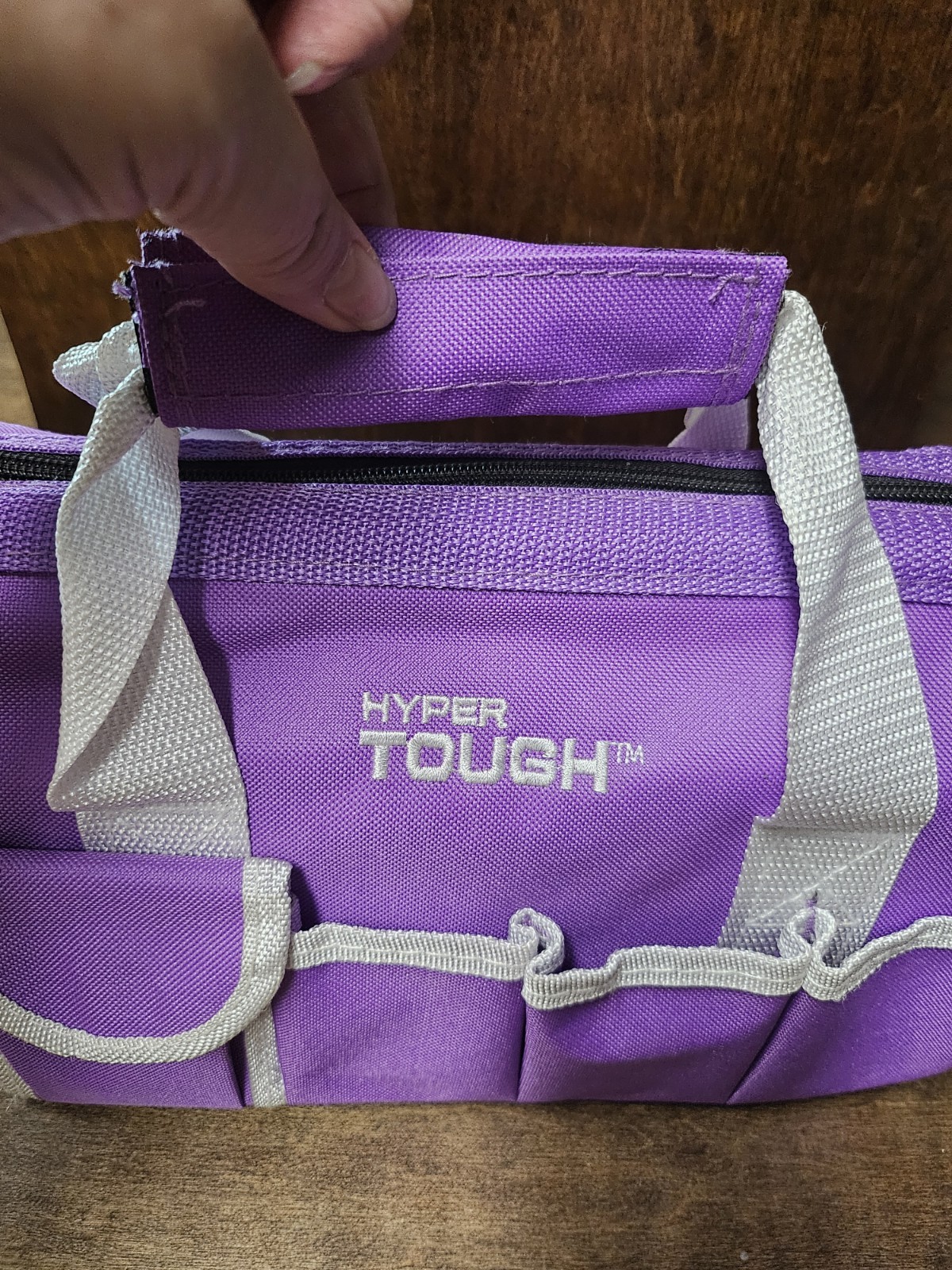 Hyper Tough Tool Bag Purple with White trim Storage Travel Carry Case 12 pocket