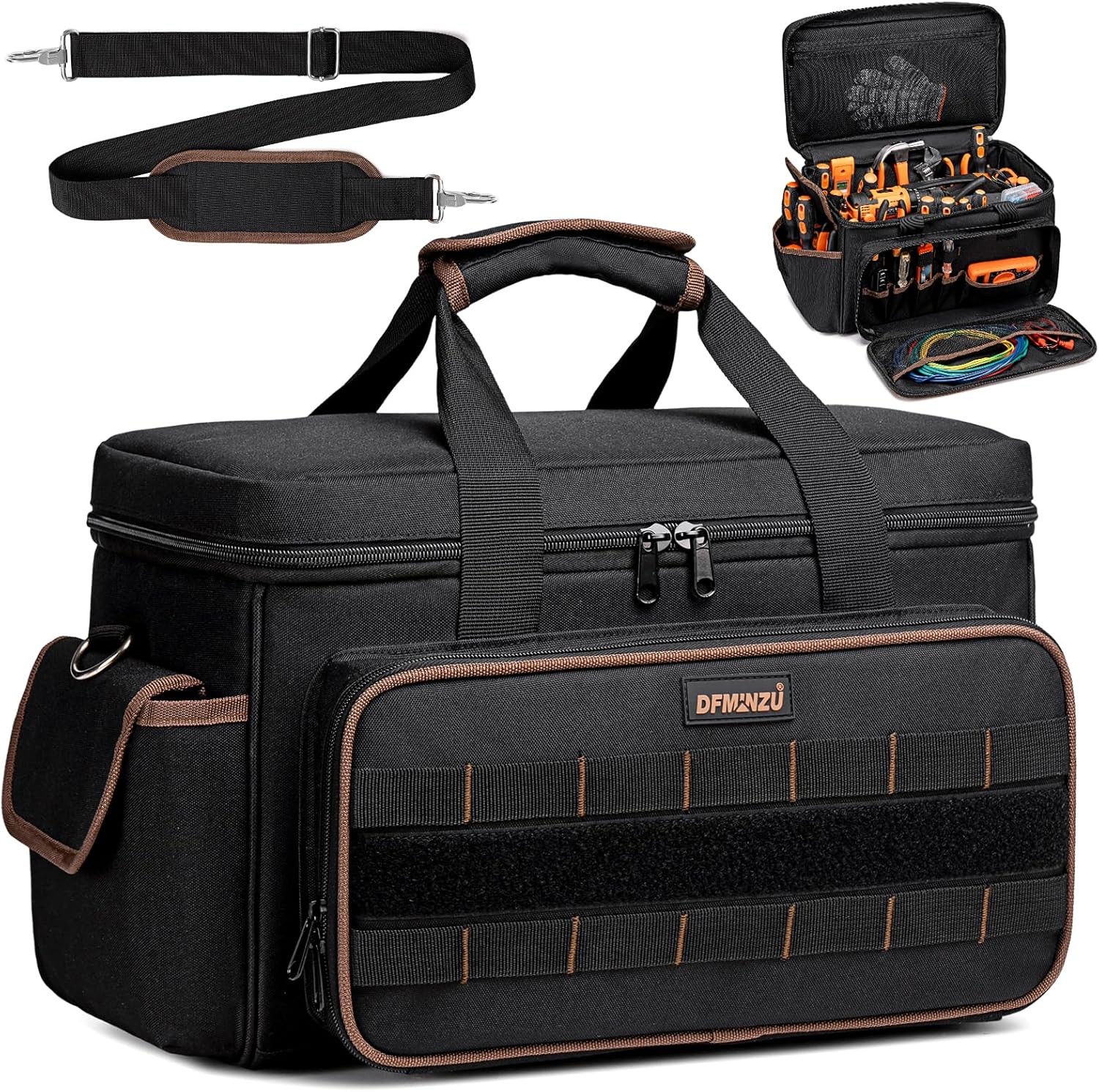 17 Inch Heavy Duty Tool Bags Men Women 20 Pockets Portable Tool Bag W/