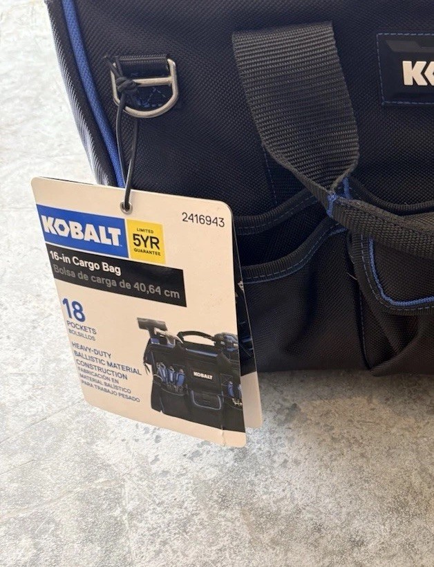 KOBALT 18″ Blue Black Polyester Zippered Cargo Bag 18 Pockets