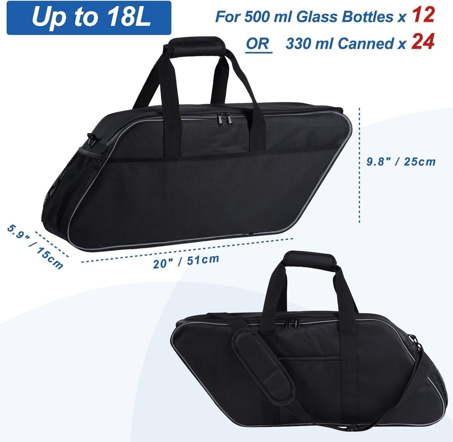 Motorcycle Saddlebag Cooler Bag, Leakproof Saddle Bag Cooler Beverage Waterpr…