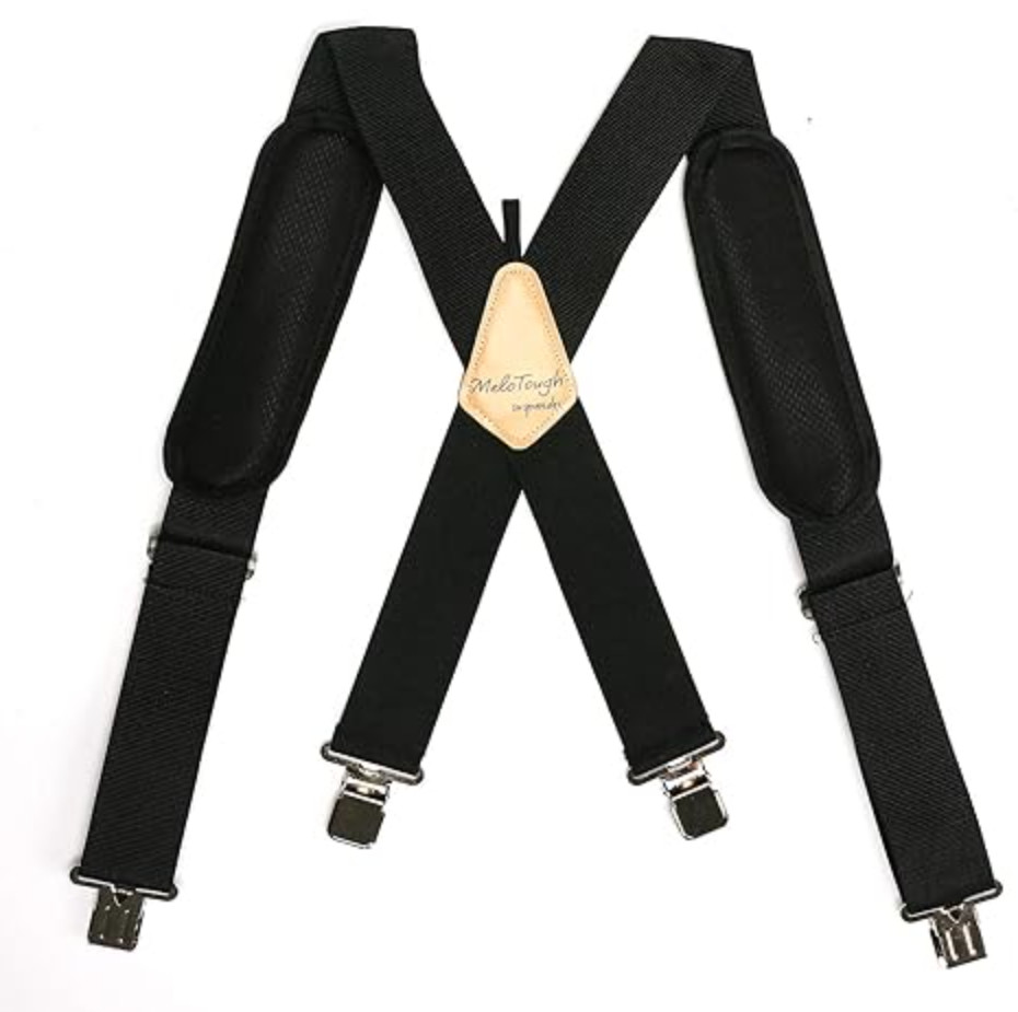 MELOTOUGH Padded Tool Belt Work Suspenders with Super Strong Clip for Carpenter’