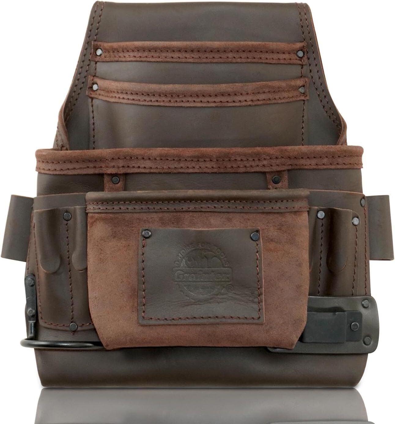 Graintex OS2232 10 Pocket Nail & Tool Pouch Top Grain Oil Tanned Leather