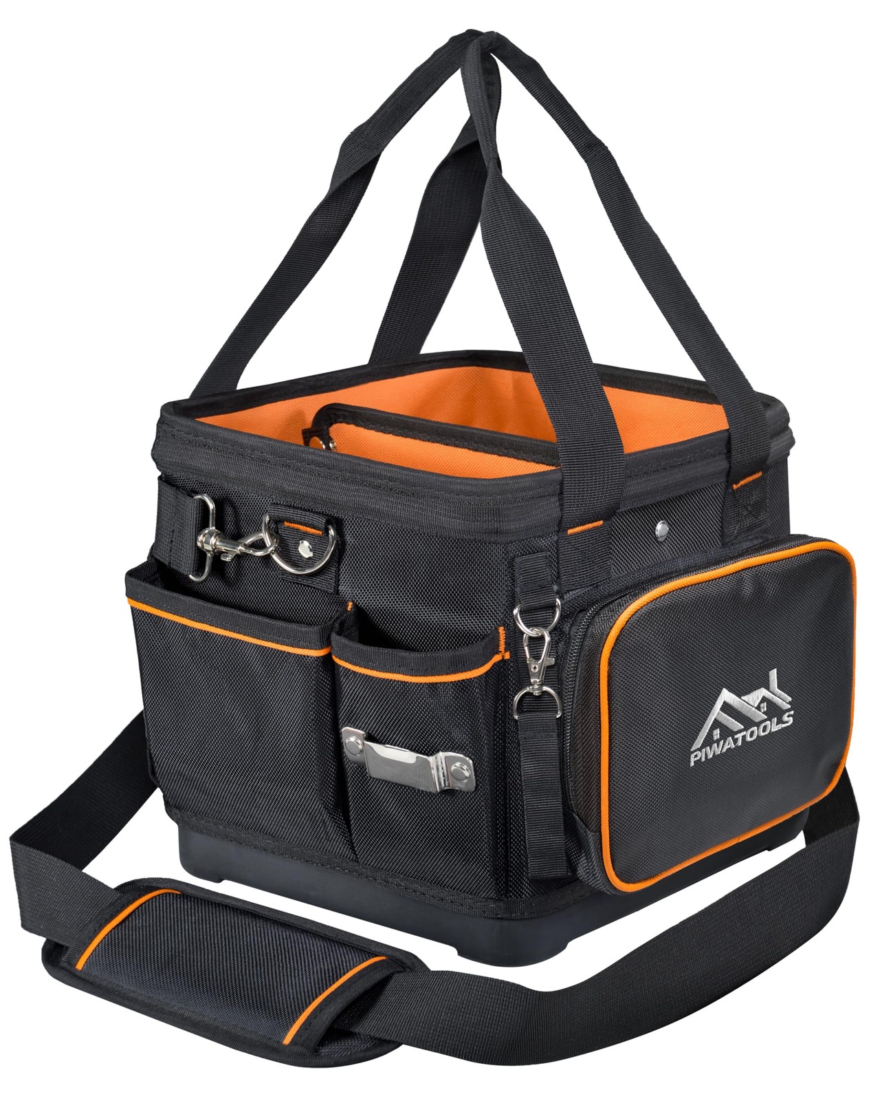 Piwatools 10-Inch Pro Compact Hard-Body Electrician Tool Bag Removable Divider