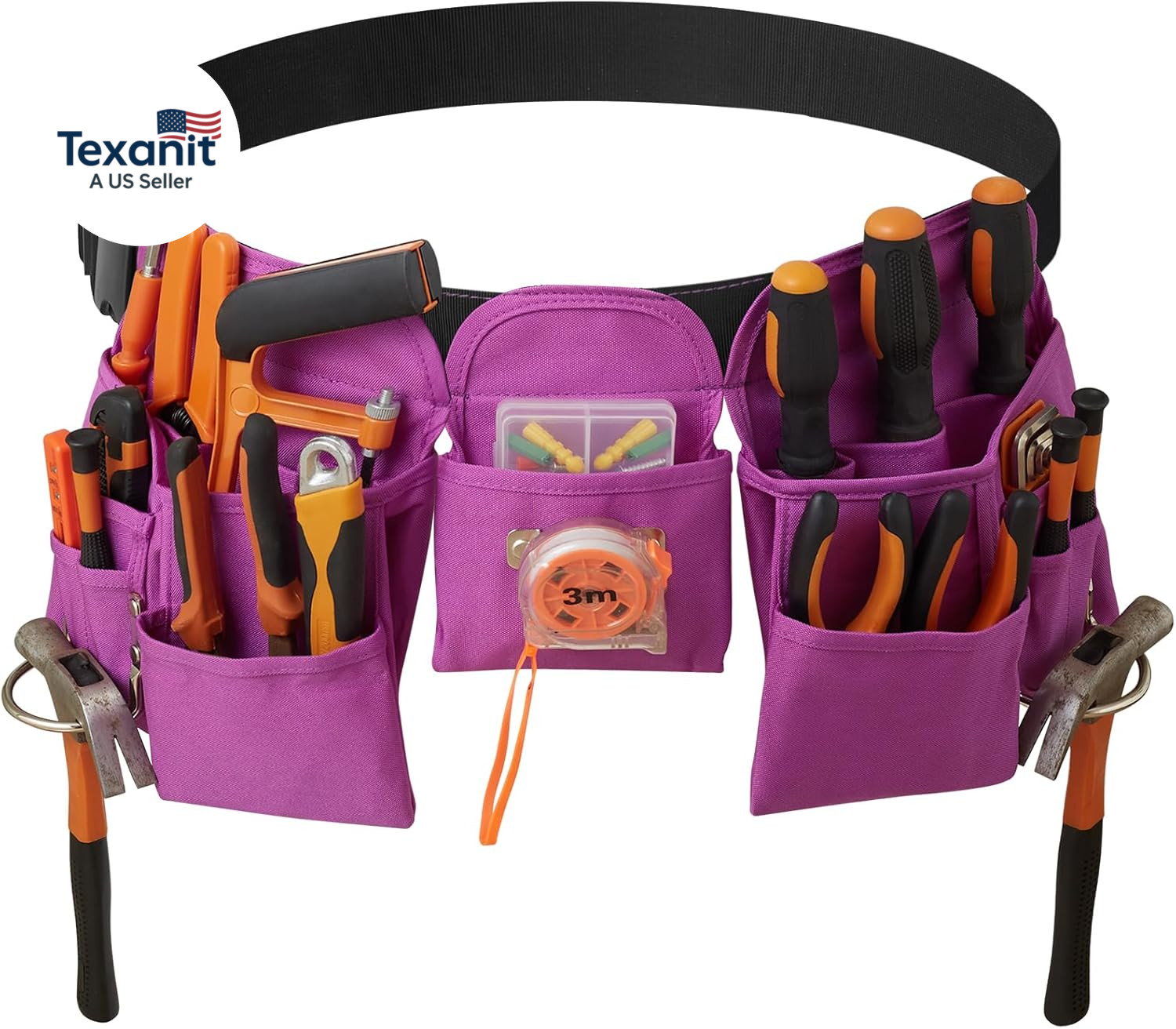 19 Pocket Tool Belts – Gardening Belt with Quick Release Buckle,Adjustable Utili