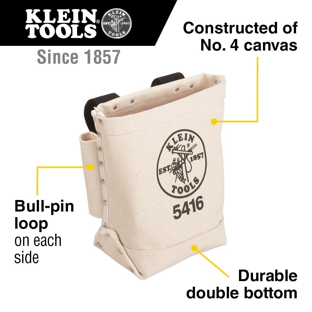 Canvas Bolt Pouch Construction Site Storage Heavy Tools Drawstring Organizer