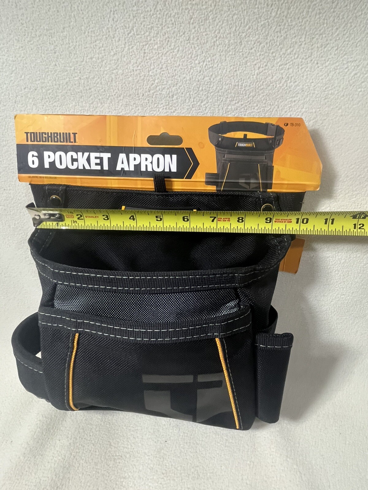 NEW Toughbuilt – Apron Pouch – 6-Pockets with Durable Tape and Hammer Holders