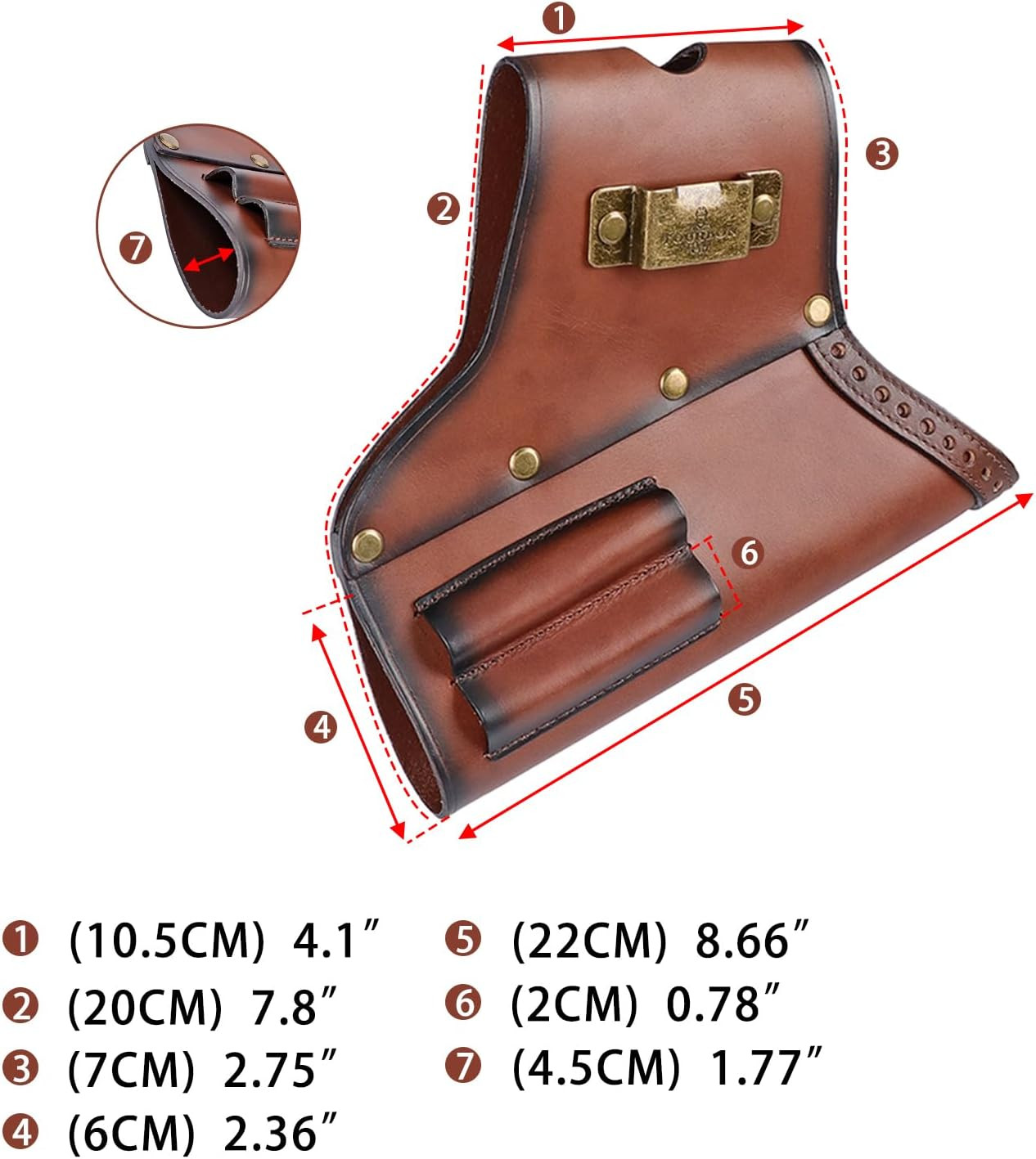 4-in-1 Leather Logging Tools Pouch | Axe Belt Holster & Tape Measure Clip