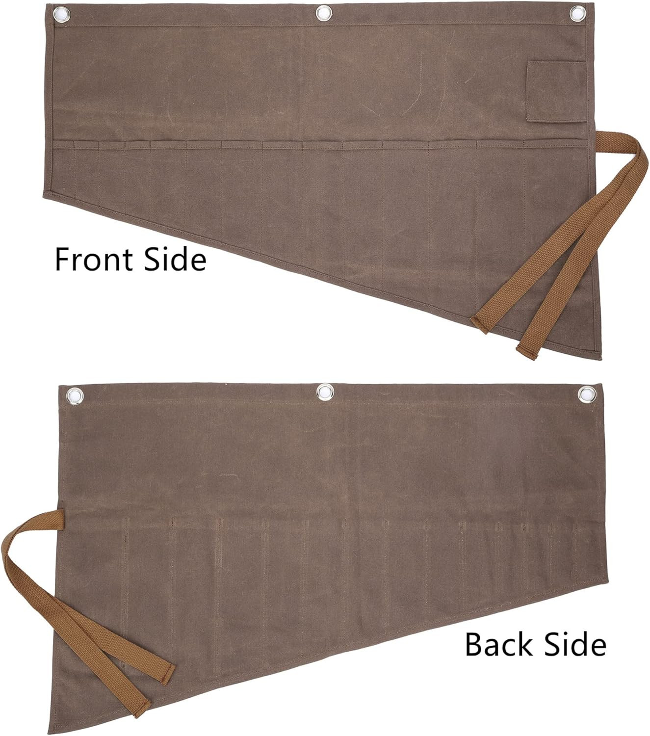 Durable Grey Utility Holster Pouch 14 Pockets Waxed Canvas Tool Organizer