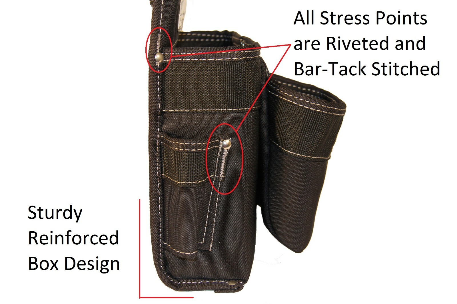 Gatorback B102 Professional 7-Pocket Fastener Pouch. Fits onto any 2″ belt.