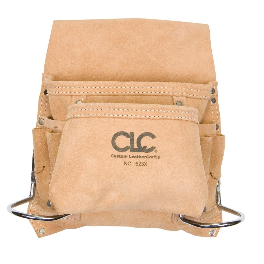 CLC Custom Leathercraft I823X Suede Carpenter’s Nail And Tool Bag, 8 Pocket