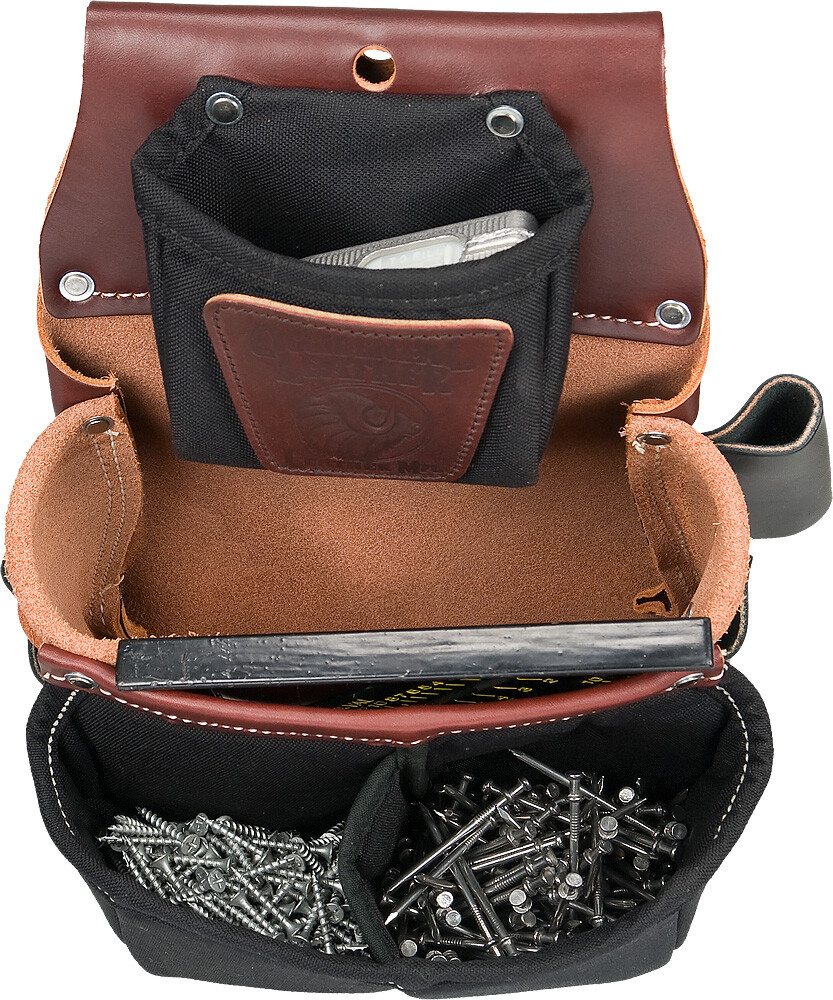 Occidental Leather 5564 Belt-Worn Fastener Bag with Divided Nylon Double Bag