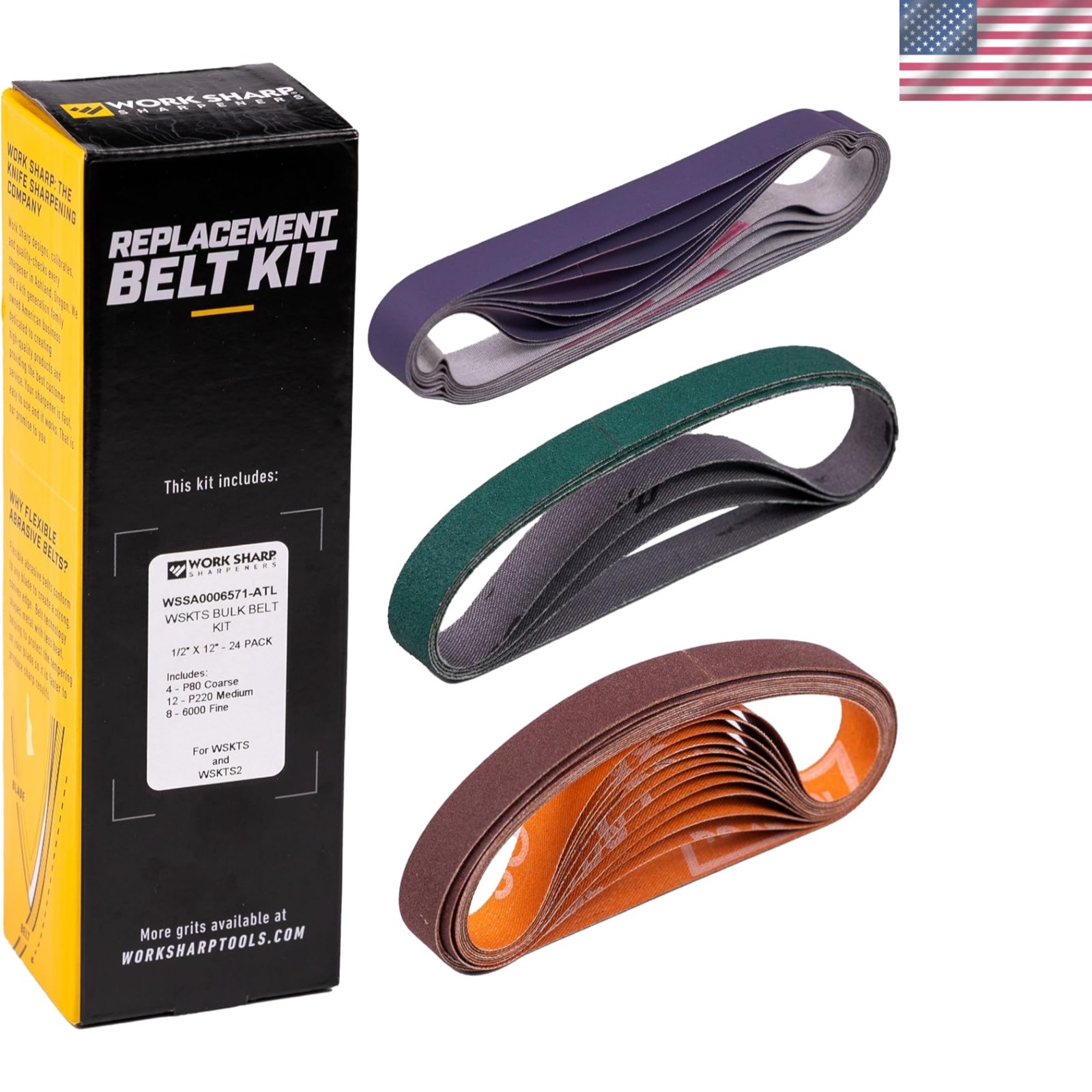 24-Count Abrasive Belt Kit for Optimal Knife Sharpening Performance