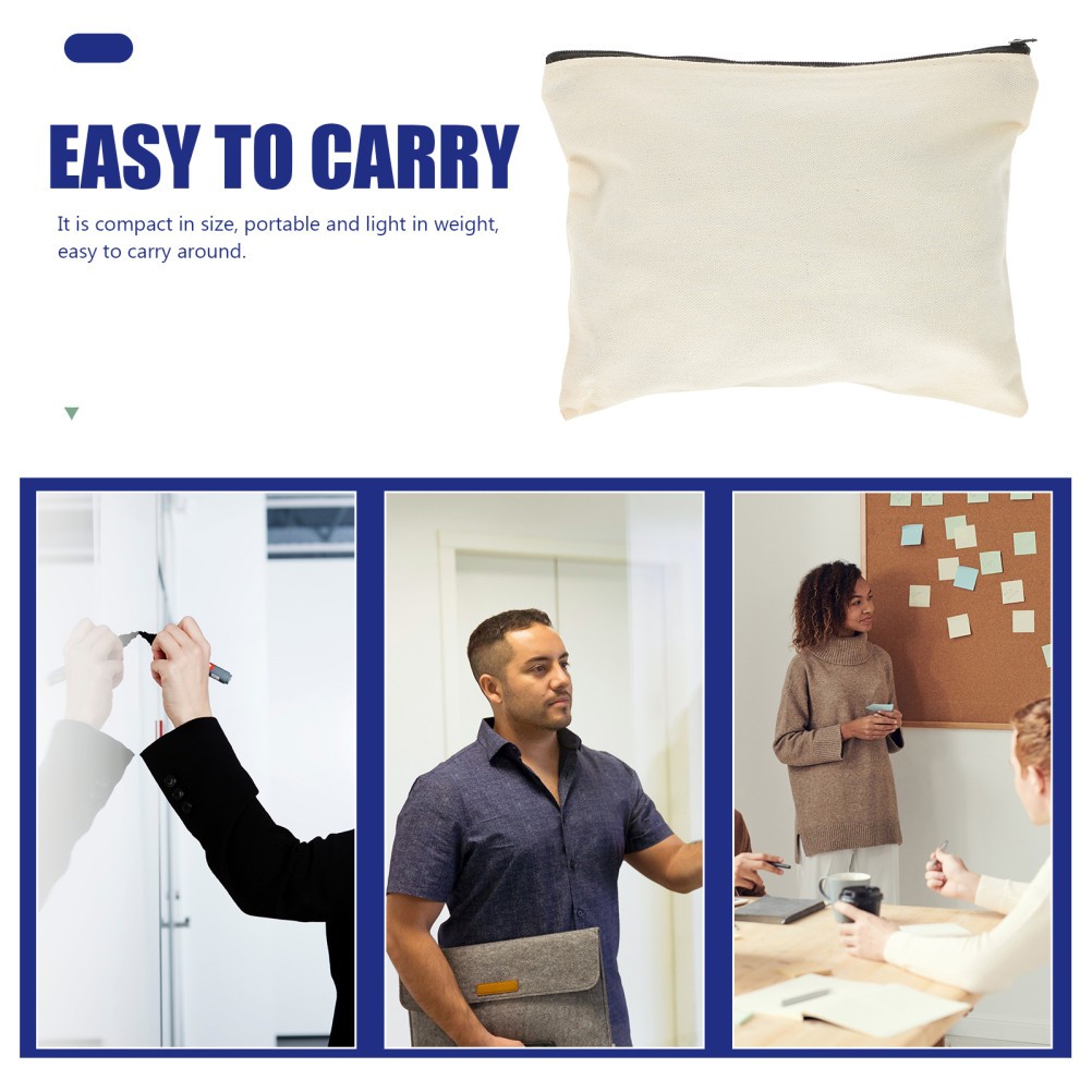 10Pcs Heavy Duty Beige Canvas Zipper Tool Pouch Portable Organizer for Tools