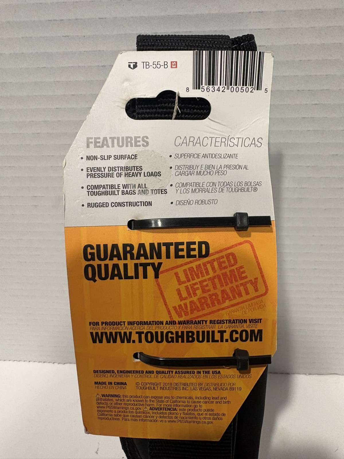 Toughbuilt Pro Shoulder Strap – Universal Tool Strap – Carry Heavy Loads NWT