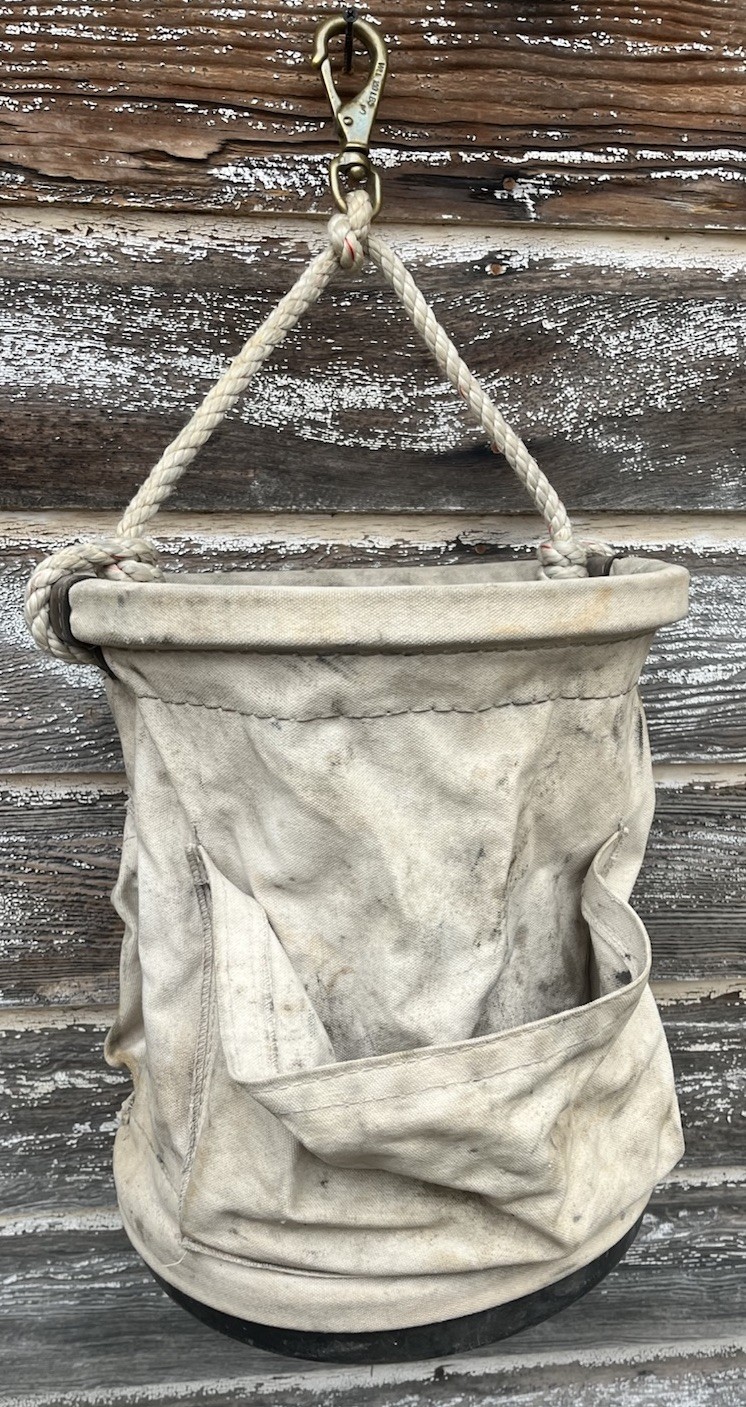 ESTEX Canvas Lineman Tool Bag Round 12” X 14” Model 2071 USA Made W/Pockets