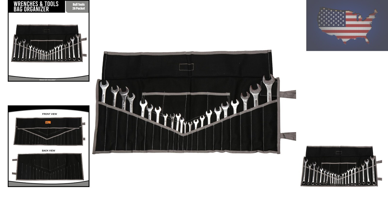 26-Pocket Handcrafted Waterproof Tool Bag – Black Heavyweight Duck Canvas