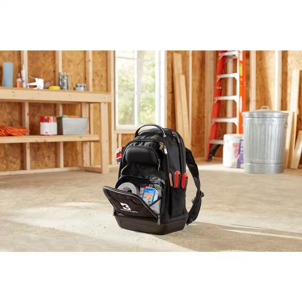 15 In. Contractor’S Backpack with Integrated Power Bank Compartment and Waterpro