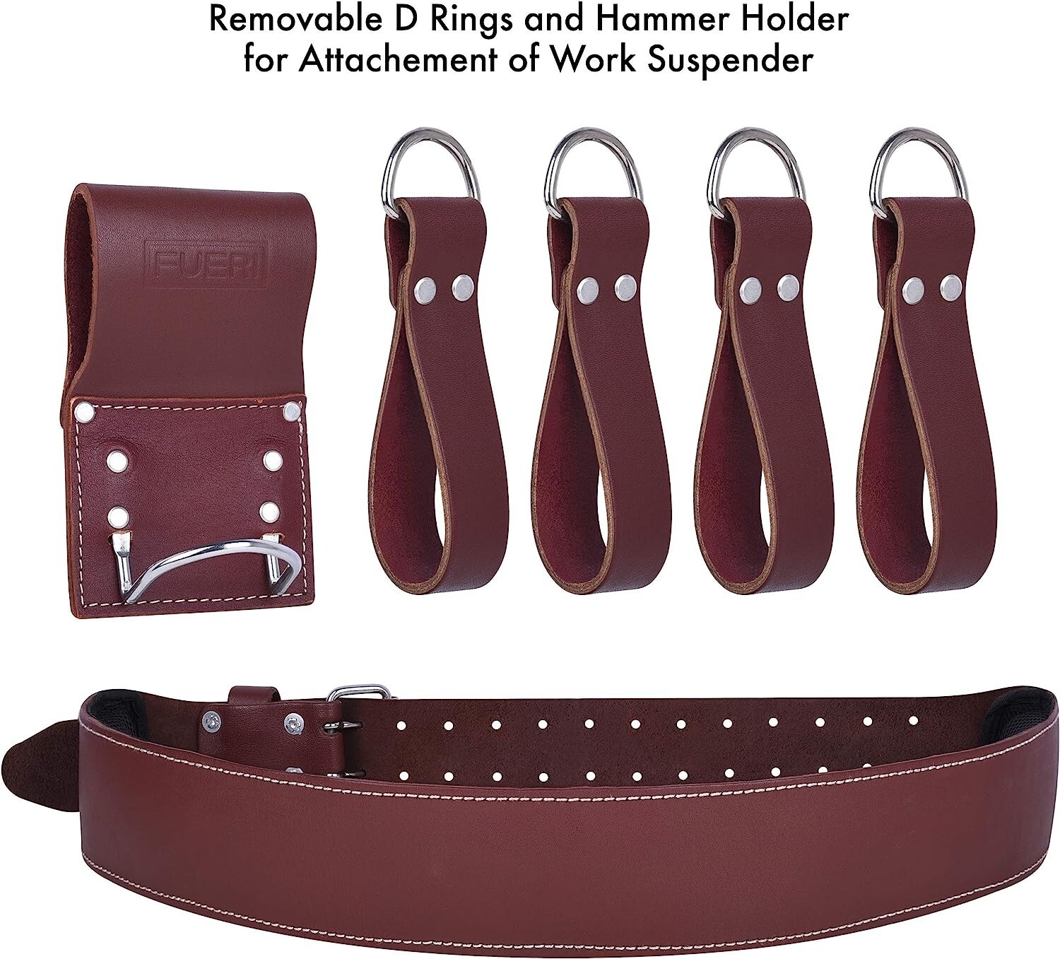 Electrician Tool Pouch Framers Leather Tool belt for Carpenter 17 pockets bag