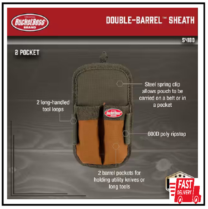 2-pocket Double Barrel 4 In. Tool Sheath Holster | Boss Bucket By Holdings Of