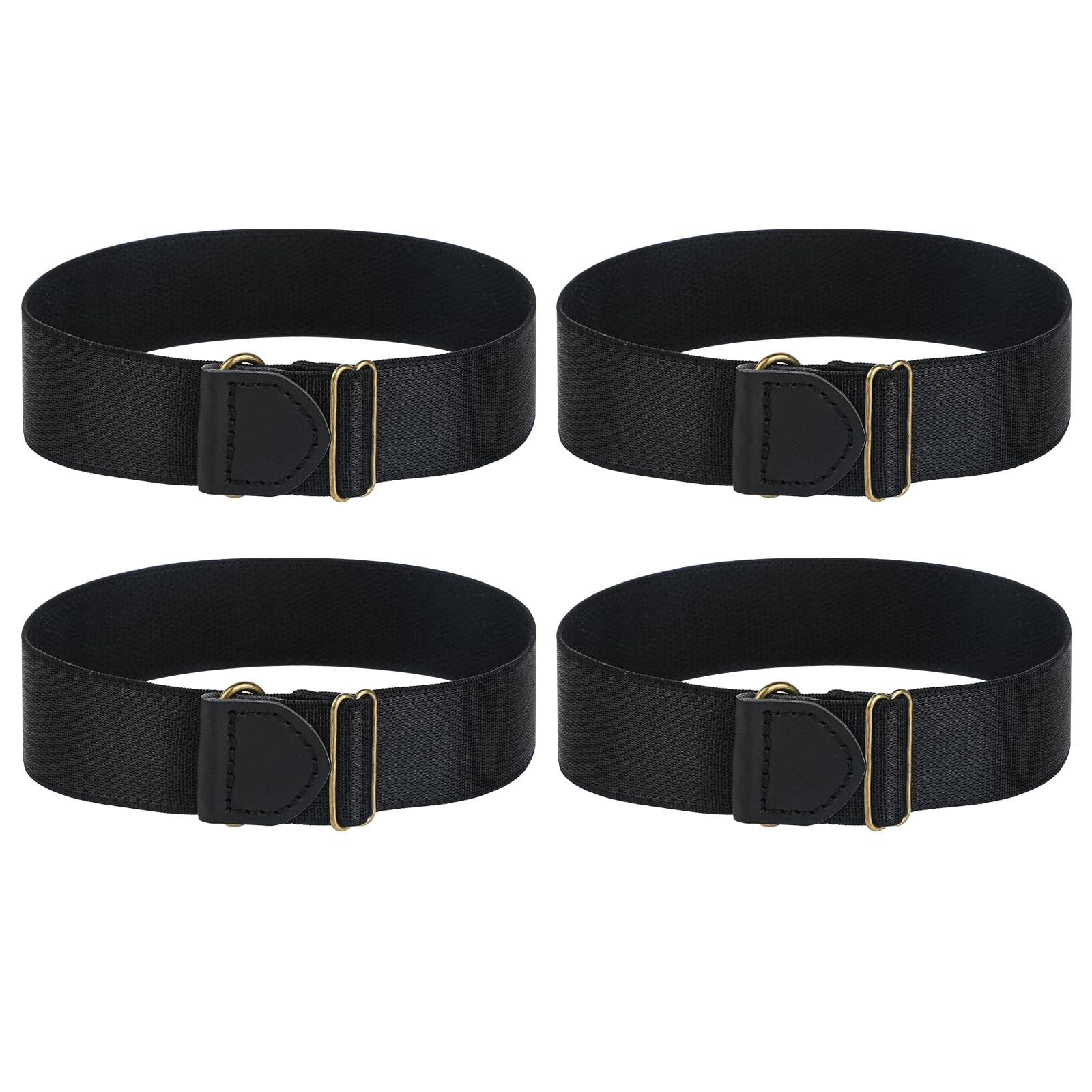 Aiyorse 4Pcs Black Elastic Adjustable Arm Band, Unisex Stretchy Large,