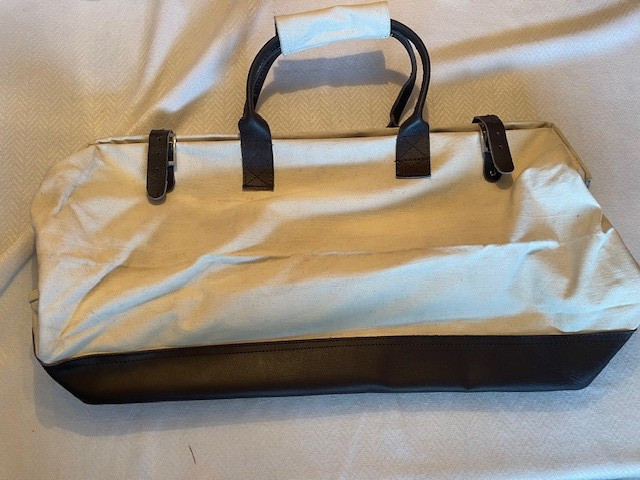 Heavy Duty Canvas Bag With Handles and Hinged Frame Opening