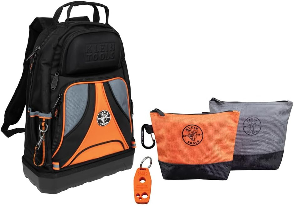 80038 Backpack Tool Kit, Tradesman Pro Backpack, Zipper Tool Bags, and Magnetize