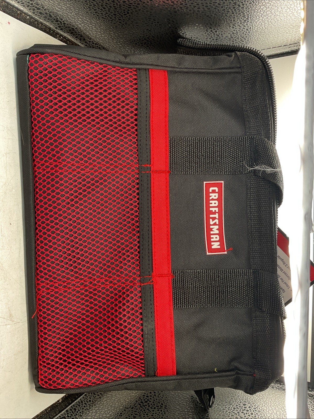 Craftsman 13″ Large Mouth Pockets Durable Tool Bag 37535 – Red & Black