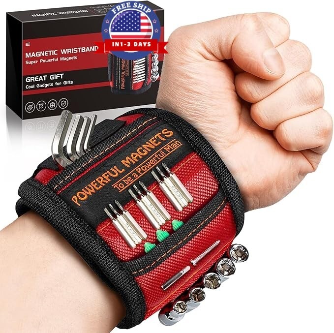 Muñequera Magnetica Para Electricista Bolsa De Herramientas Portatil Tornillos..