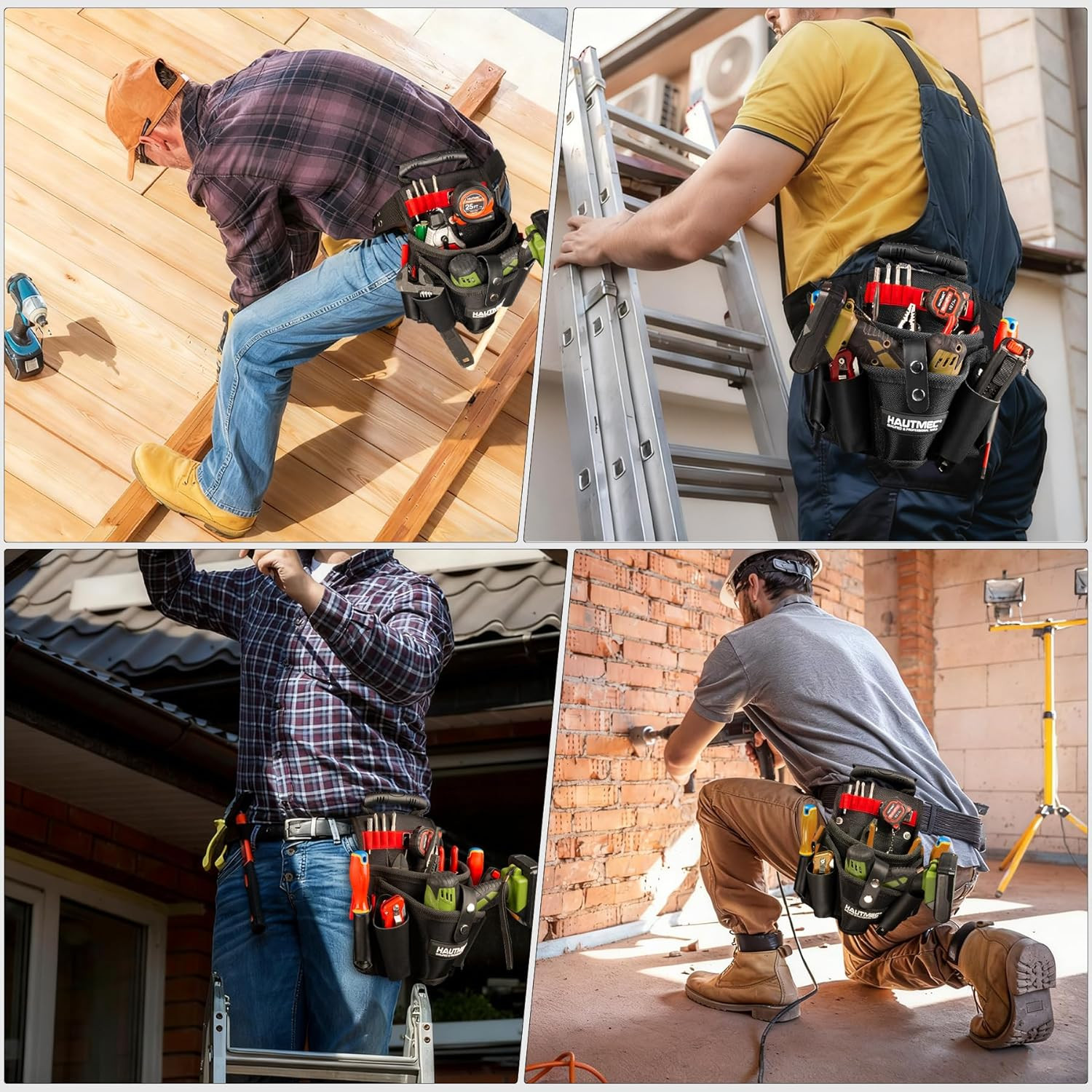 Heavy-Duty Tool Pouch with Drill Holster & Multi-Pockets – HT0410