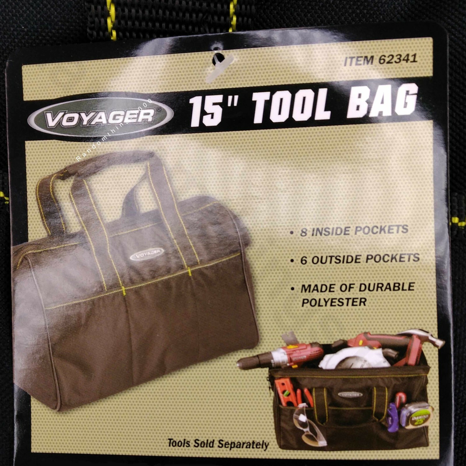 Heavy Duty Tool Bag Tote 15″x10″x9″ 6 Exterior & 8 Interior Pockets Voyager