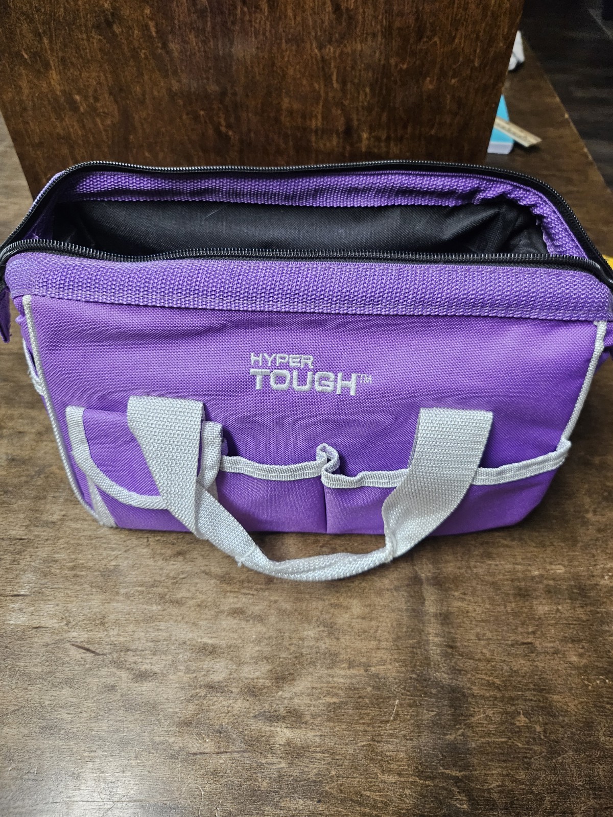 Hyper Tough Tool Bag Purple with White trim Storage Travel Carry Case 12 pocket