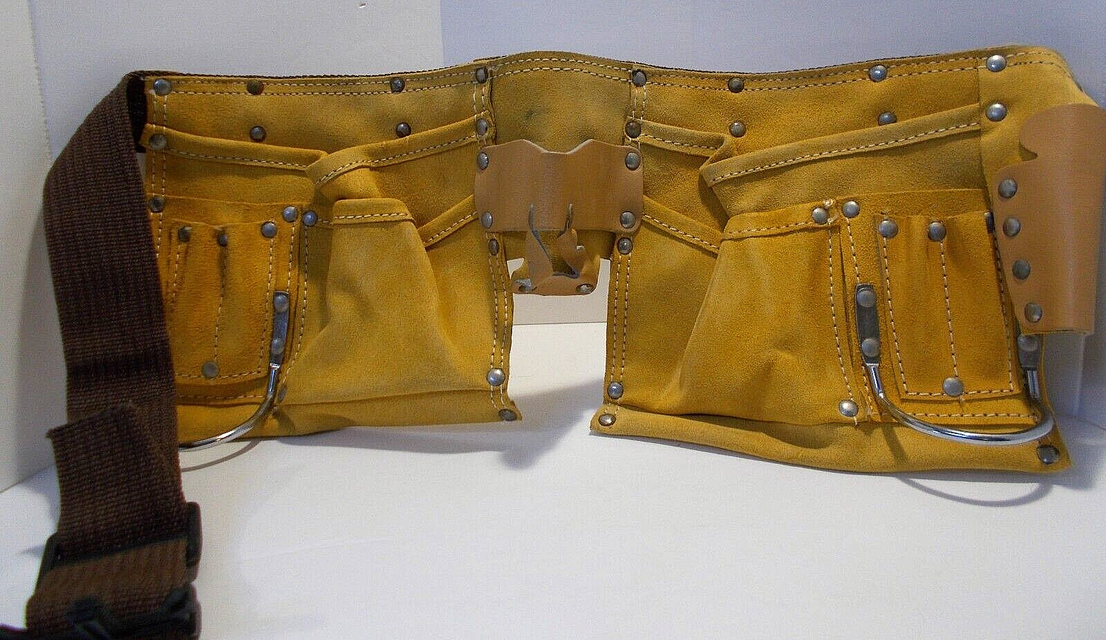 Leather Tool Belt Tool Holder with Metal Brads Leather Craft Heavy Duty Suede