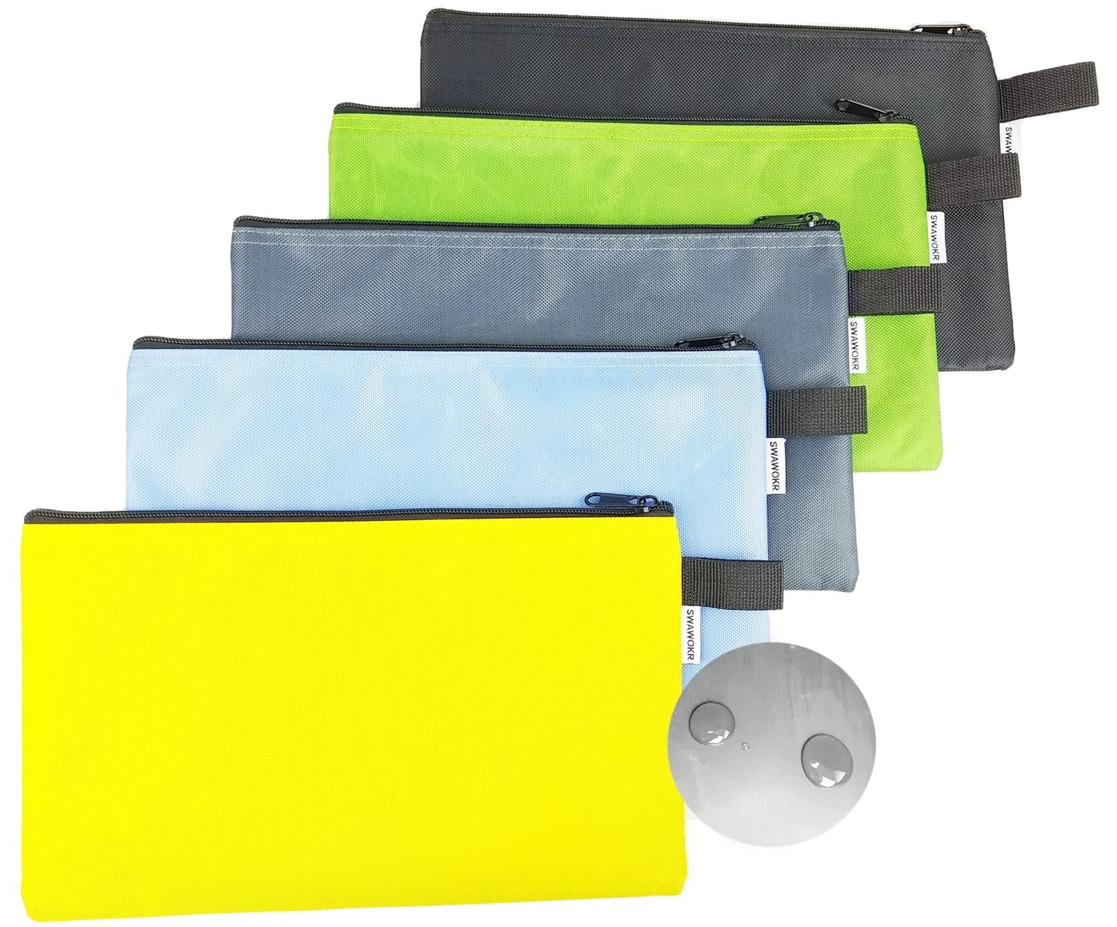 5 Pack 13×8 inch Tool Bag Zipper Pouch, Utility, Multipurpose Storage, Pencils