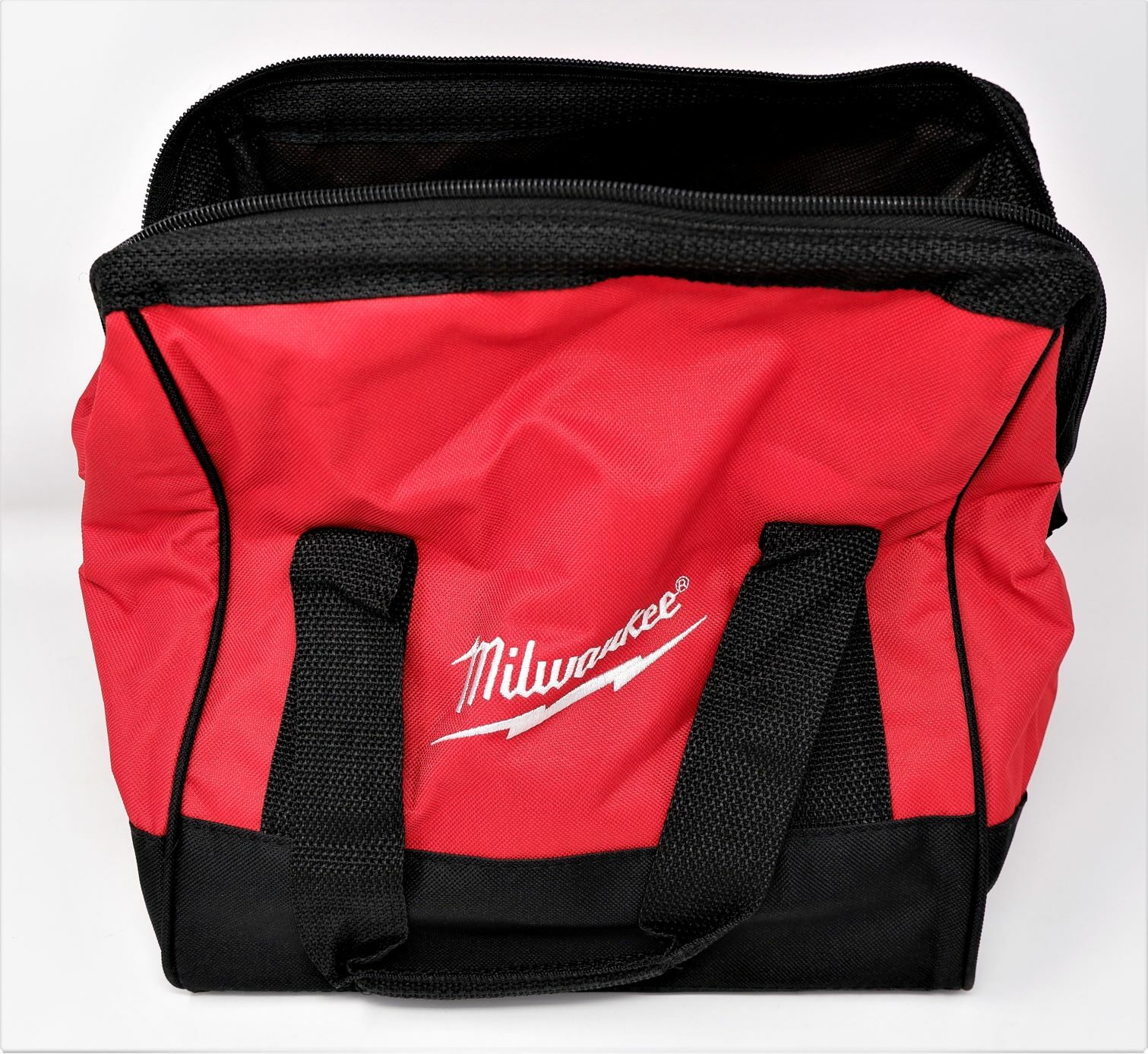 MILWAUKEE TOOL BAG 10.5×9.5×11″ RED WITH BLACK, HOLDS UP TO 2-3 TOOLS+ – NEW