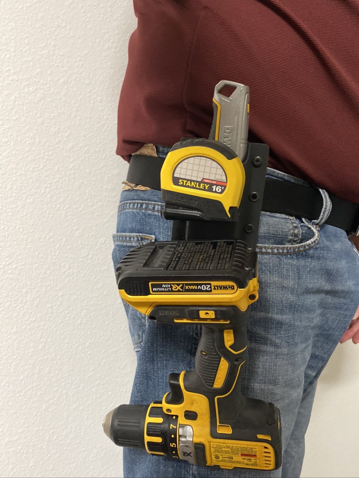 Utility knife holster and tool pouch. Cordless Drill Holster / Hanger. KYDEX.